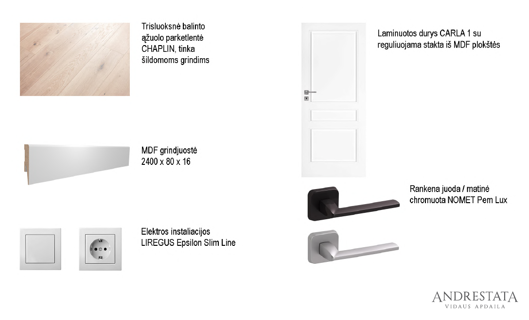 1 variantas - šviesus ąžuolas